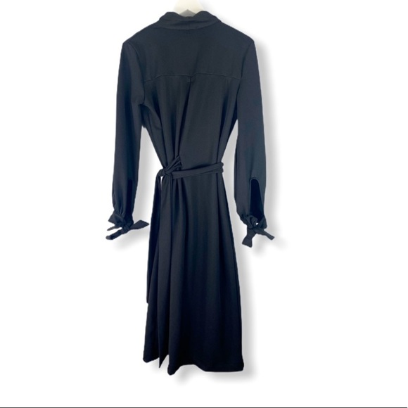 [Zara] Classic Black Wrap Duster Jacket - Picture 3 of 11